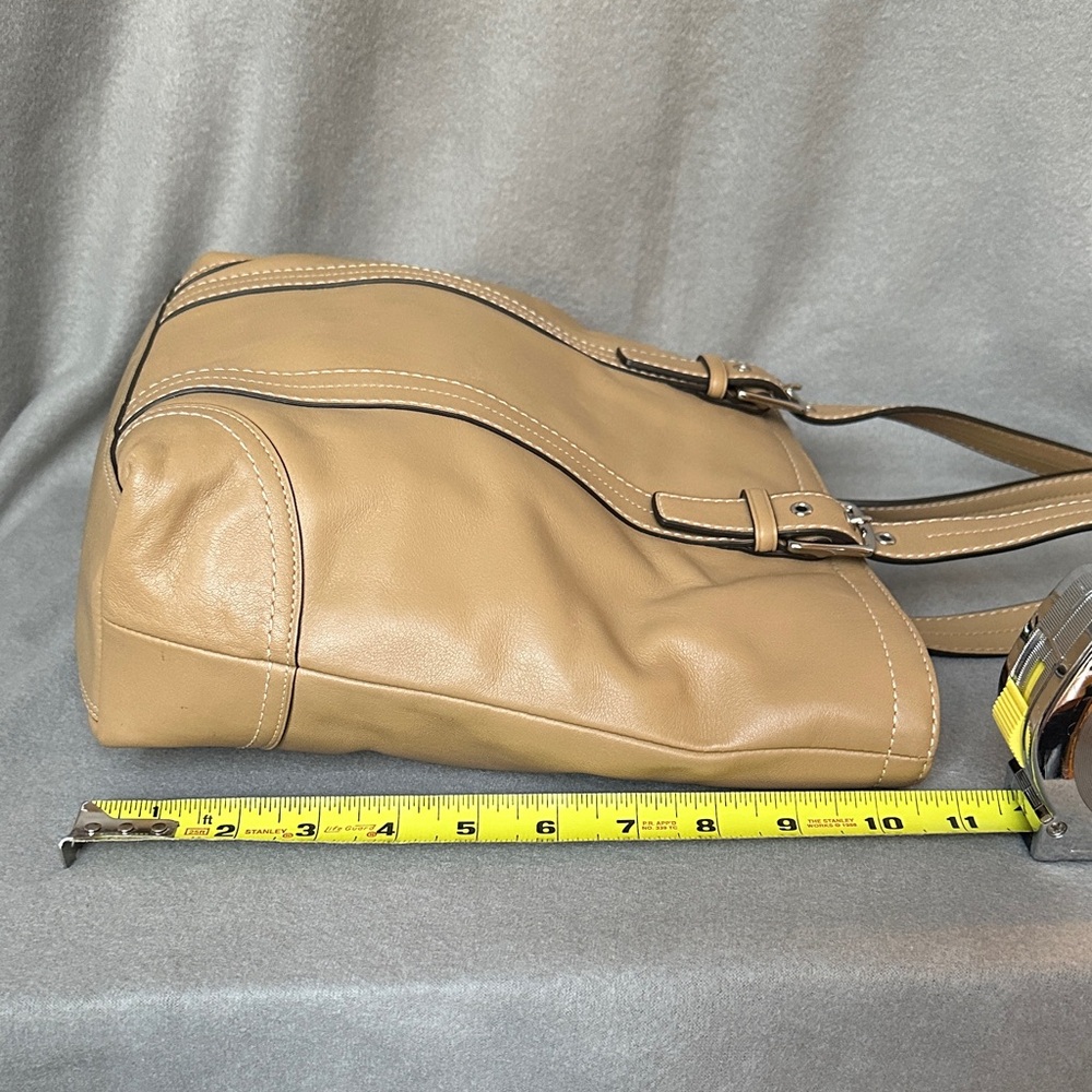 Coach F11201 Camel Tan Leather Shoulder Bag HML Lunch Tote New with Tags - Picture 15 of 16